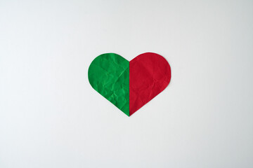 green and red Paper Heart	
