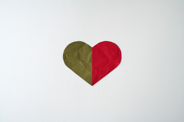 green and red Paper Heart	
