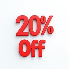 Solid white background with "20% Off" in vibrant red text, strong contrast effect. - Image #2 @PrideWalaBhai01