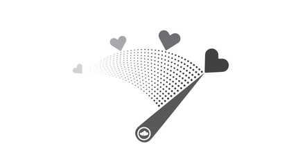 Love level measurement vector illustration with indicator, hearts. Romantic love scale with heart and indicator to use for valentines day, passion, wedding card projects. 