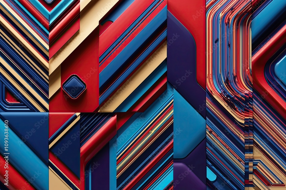 Poster vibrant 3d abstract patterns with intricate details and bold colors