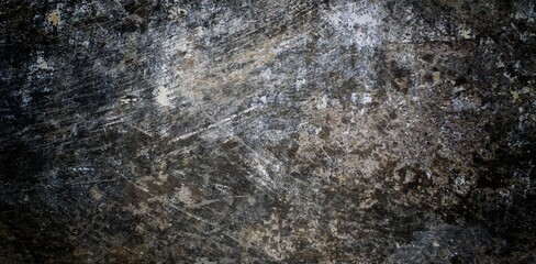 Gray grunge wall with cracks for backgrounds and overlays, Rustic grayscale coloured faded wooden subtle striped textured effect blank empty horizontal