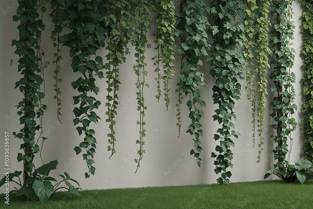 Aufkleber 3d visualization of climbing vines for botanical digital design and landscape rendering