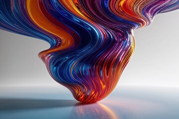 Obraz premium Vibrant Futuristic Fluid Design with Innovative Waterfall Effects and Stunning Color Combinations