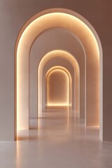 Fototapeta premium Illuminated Archway Corridor with Soft Lighting
