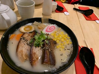 soup with pork and elements 