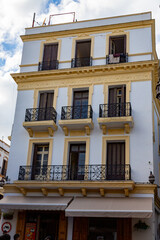Façade architecture in Tangier, Morocco