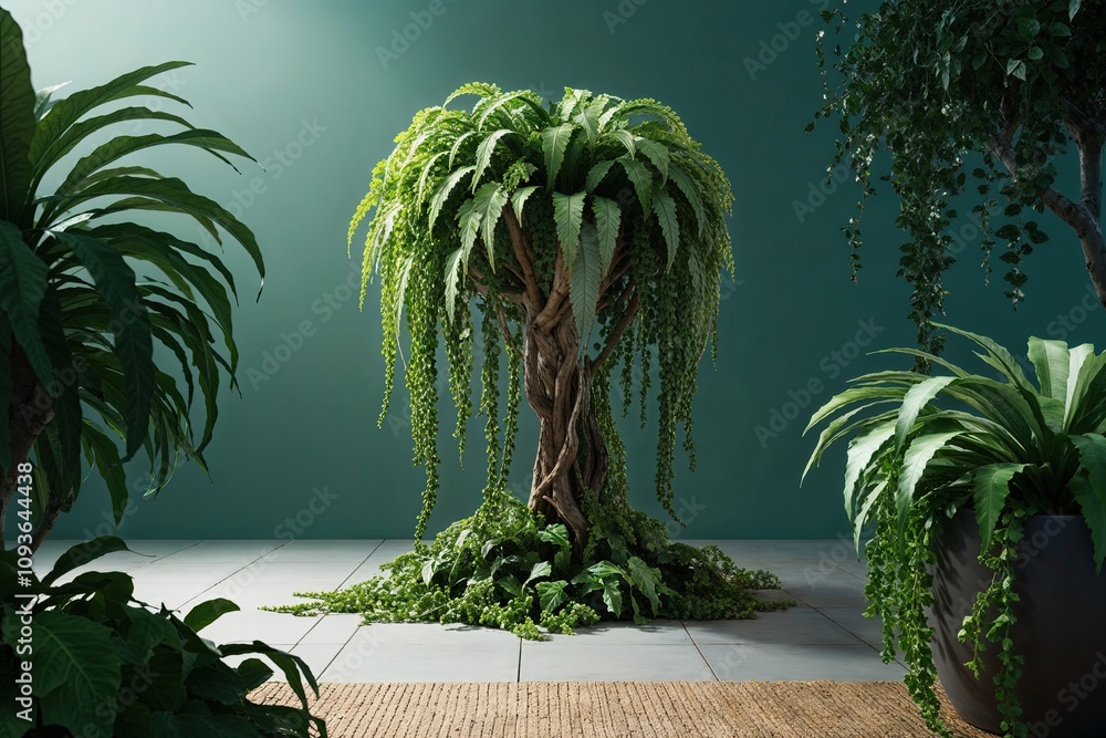 Aufkleber three-dimensional creeper plants for digital composition and architecture visualization