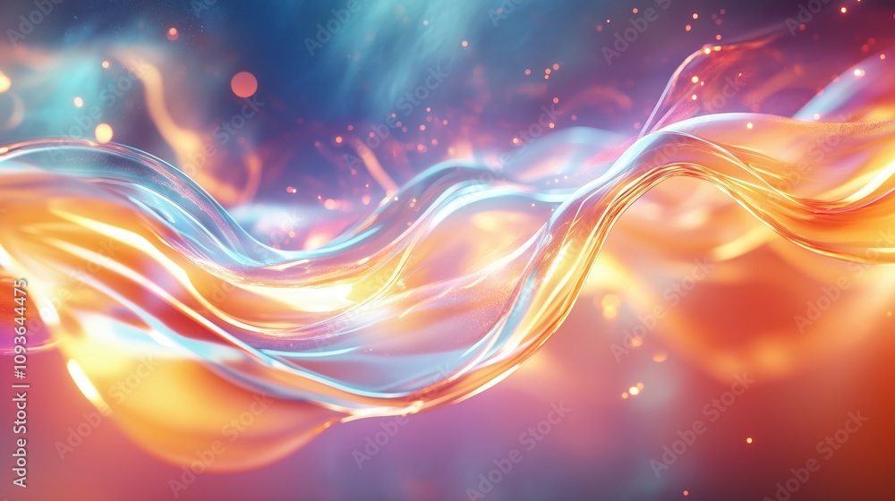 Leinwandbilder abstract dynamic wave pattern design. fluid glowing waves create mesmerizing effect. vibrant colors 