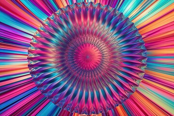 Vibrant Dreamy Visual Design with Radiant Colors and Multi-Dimensional Outlines