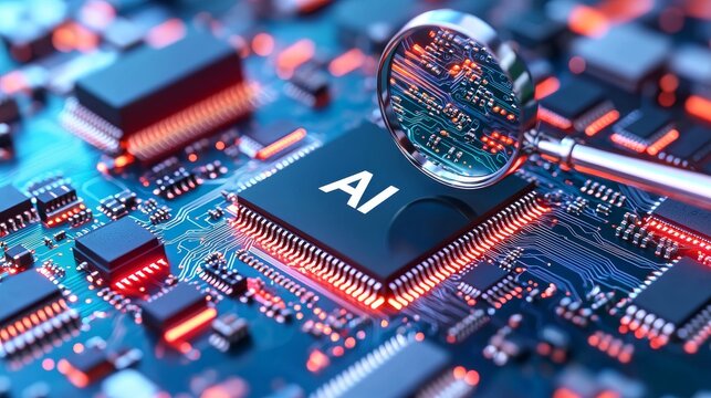 AI-driven image recognition technology, showcasing the generation of deep fake images and the alteration of visual content through sophisticated stock algorithms.