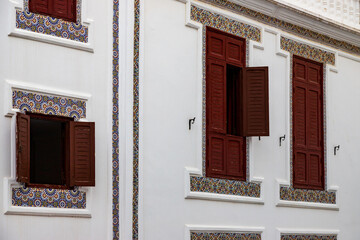 Façade architecture in Tangier, Morocco