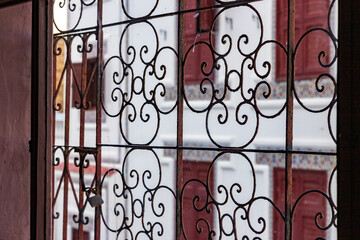 Architecture and ironwork in Tangier, Morocco