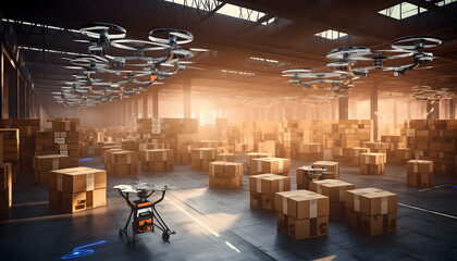 Automated warehouses with drones