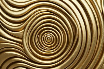 Obraz premium Elegant Gold Spiral Wave Pattern Design for Intricate Visual Appeal