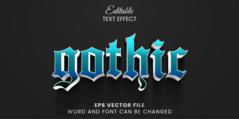 Blue gothic 3d vector text effect