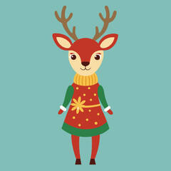 christmas reindeer with sign