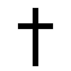 Black Christian Cross icon on transparent background PNG