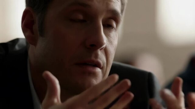 An actor captivates the audience with a compelling dialogue in a classroom