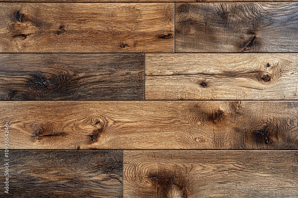 Poster close-up of reclaimed wood planks with knots and grain patterns