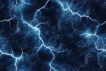 blue lightning and thunder seamless pattern