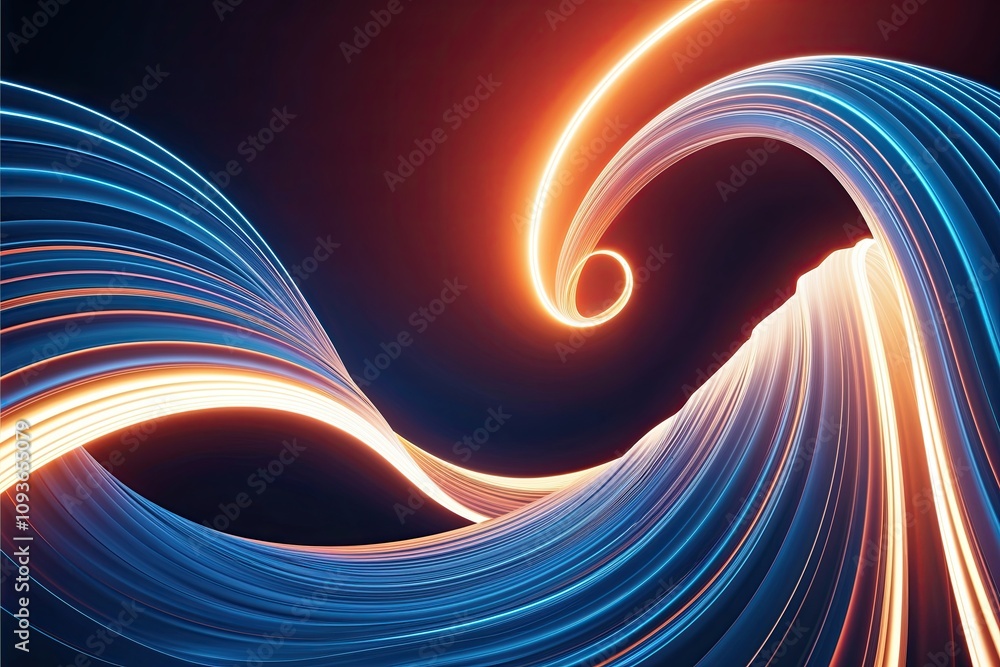 Poster vibrant bright luminous wave pattern with stunning undulation and smooth texture