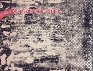 Rough overlay texture of old wood with woodworm and scuffs effect. Abstract background to imitate vintage scrapes, scratch, roughness, cuts. Vector backdrop.