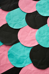 pink teal and black fish scale Paper background	
