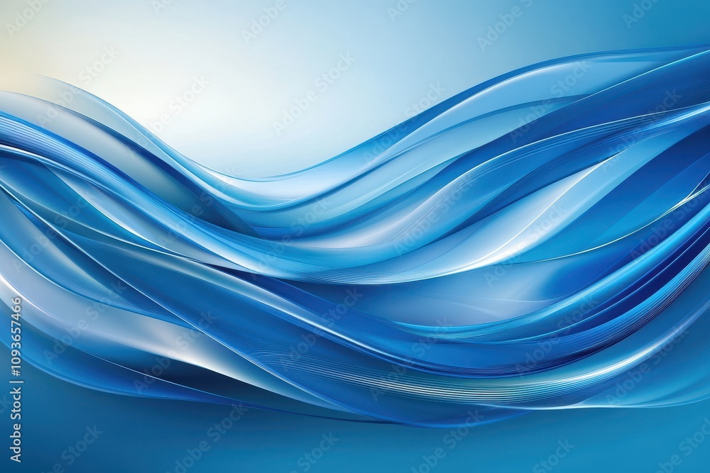 Poster abstract blue waves creating a dynamic and fluid visual effect.
