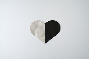 Paper heart on white background