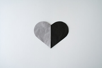Paper heart on white background