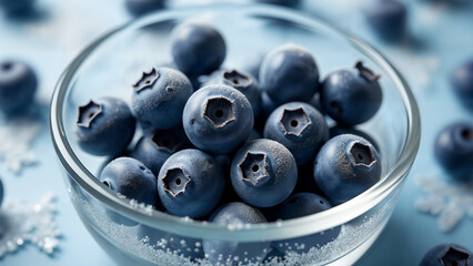 Frosted Blueberries in a Bowl