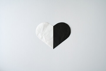 Paper heart on white background