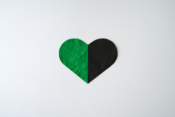 Paper heart on white background