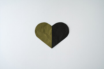 Paper heart on white background