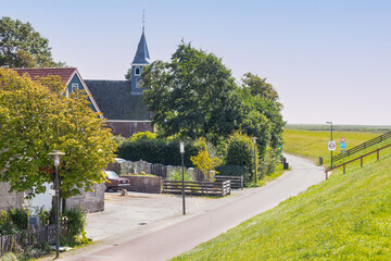 Small rural village of Piaam between Makkum and Gaast, on the dike of the IJsselmeer.