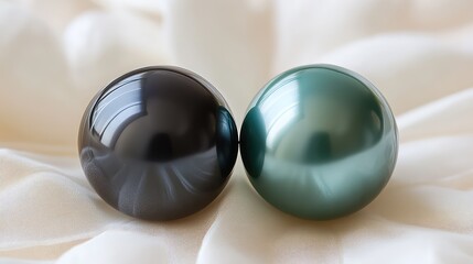Obraz premium Exquisite Black and Green Pearls