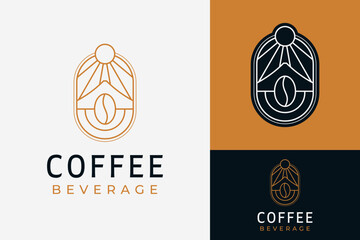 Mountain Coffee Sun Emblem Badge Logo Design Branding Template