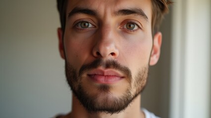 Fototapeta premium A stylish take on facial hair styles small beard styles, featuring a clean fade and sharp lines.