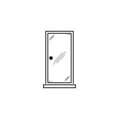 Black Striped Door Icon Design