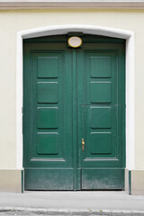 View of building with green door