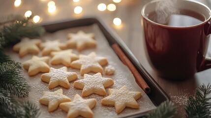 Xmas decorated Cookies in a cozy warm environment.