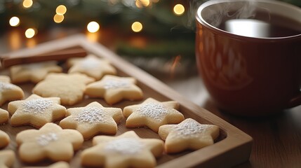 Xmas decorated Cookies in a cozy warm environment.