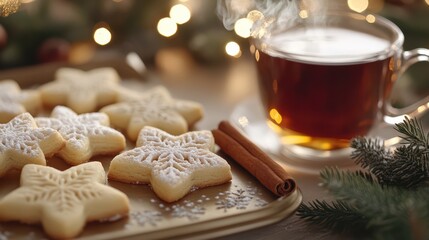 Xmas decorated Cookies in a cozy warm environment.