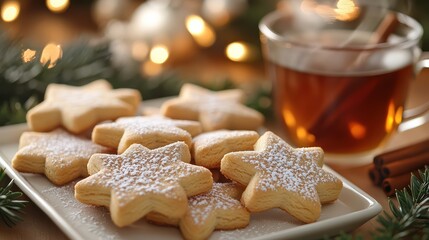 Xmas decorated Cookies in a cozy warm environment.
