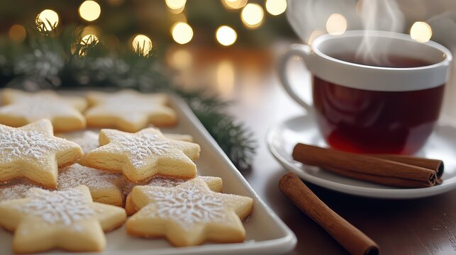 Xmas decorated Cookies in a cozy warm environment.
