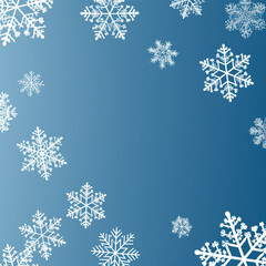 Snowflake Pattern on Blue Background