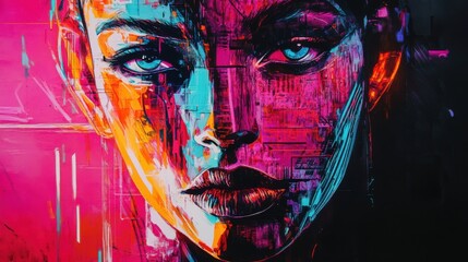 Abstract portrait with vibrant colors