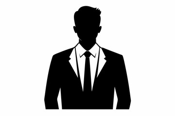 Black business man icon vector. Vector isolated on white background.  business man silhouette vector illustration