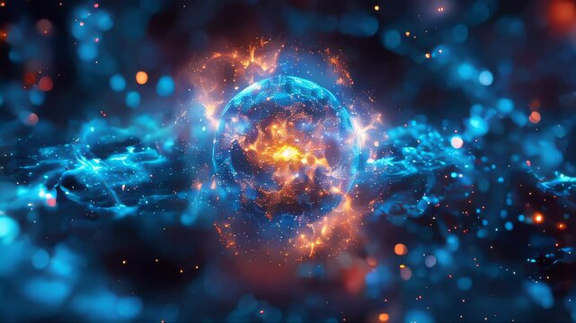 Abstract energy bright space sphere
